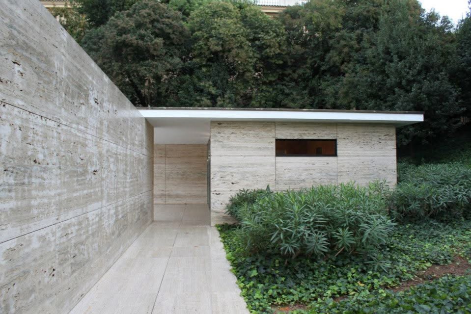 The Barcelona Pavilion; exterior image 